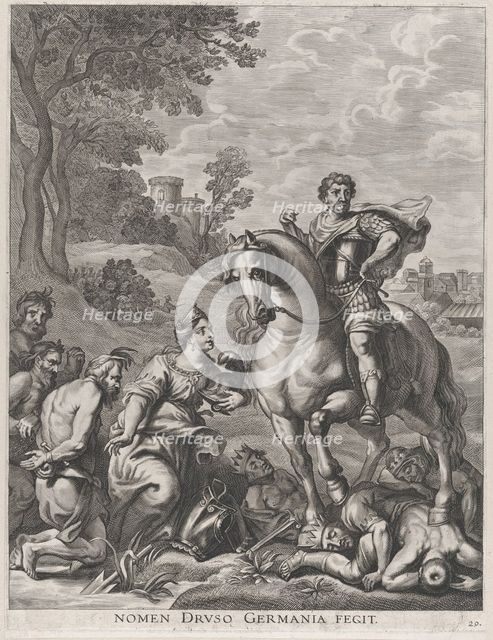 Plate 29: Germany conquered by Drusus; from Guillielmus Becanus's 'Serenissimi Principis F..., 1636. Creator: Jacob Neeffs.