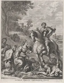 Plate 29: Germany conquered by Drusus; from Guillielmus Becanus's Serenissimi Principis F..., 1636. Creator: Jacob Neeffs