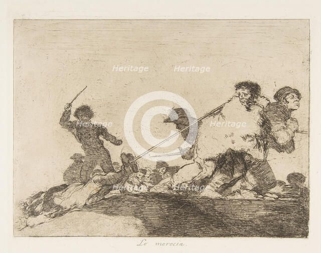 Plate 29 from 'The Disasters of War' (Los Desastres de la Guerra):: 'He ..., 1810 ( published 1863). Creator: Francisco Goya.