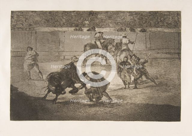 Plate 29 of the 'Tauromaquia': Pepe Illo making the pass of the 'recorte'., 1816. Creator: Francisco Goya.