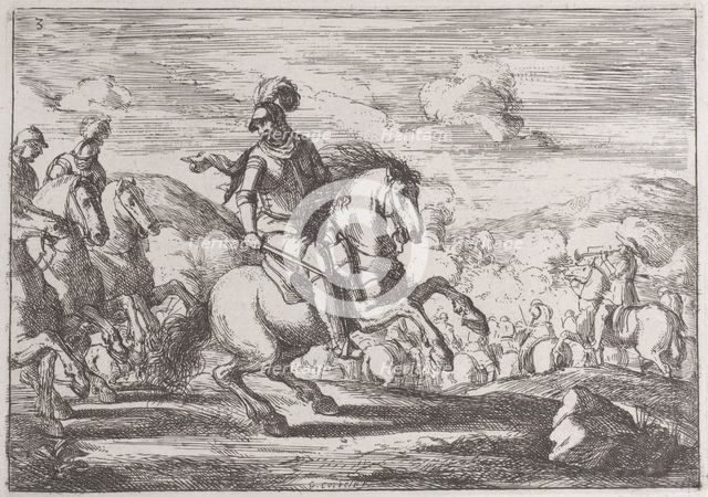 Plate 3: the charge is ordered, 1635-60. Creator: Jacques Courtois.