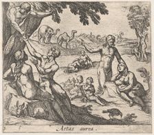 Plate 3: The Age of Gold (Aetas aurea), from Ovid's Metamorphoses 1606. Creator: Antonio Tempesta