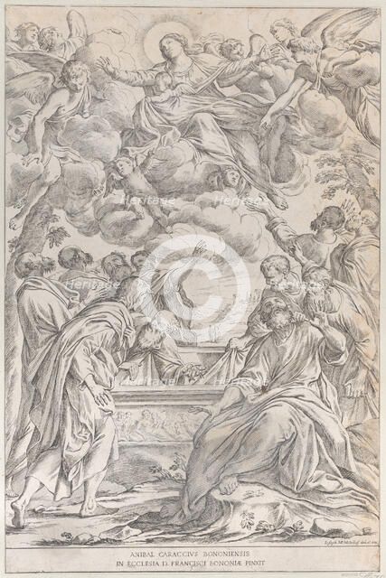 Plate 3: the Assumption of the Virgin, 1678. Creator: Giuseppe Maria Mitelli.