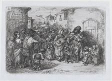 Plate 3: a group street musicians, from the series of customs and pastimes of the Spanish ..., 1850. Creator: Francisco Lameyer Berenguer