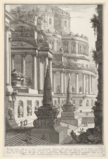 Plate 3: Ancient mausoleum erected for the ashes of a Roman emperor (Mausoleo antico ere..., 1743. Creator: Giovanni Battista Piranesi