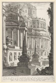 Plate 3: Ancient mausoleum erected for the ashes of a Roman emperor (Mausoleo antico ere..., 1743. Creator: Giovanni Battista Piranesi