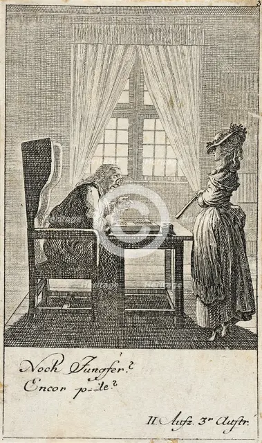 Plate 3 for C. L. Bretzner's 'The Marriage Broker', 1784. Creator: Daniel Nikolaus Chodowiecki.