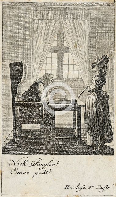Plate 3 for C. L. Bretzner's 'The Marriage Broker', 1784. Creator: Daniel Nikolaus Chodowiecki.