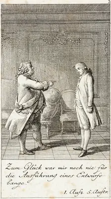 Plate 3 for Schiller's Intrigue and Love 1785. Creator: Daniel Nikolaus Chodowiecki