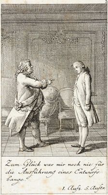 Plate 3 for Schiller's Intrigue and Love 1785. Creator: Daniel Nikolaus Chodowiecki