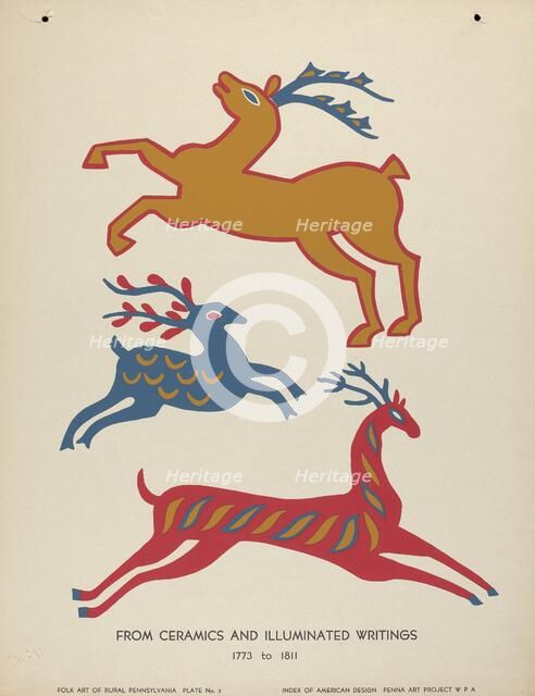 Plate 3: From Portfolio "Folk Art of Rural Pennsylvania", c. 1939. Creator: Unknown.