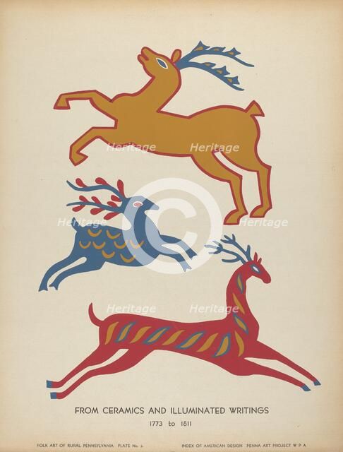 Plate 3: From Portfolio "Folk Art of Rural Pennsylvania", c. 1939. Creator: Unknown.