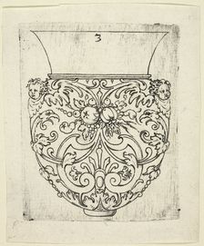 Plate 3, from twenty ornamental designs for goblets and beakers, 1604. Creator: Master AP