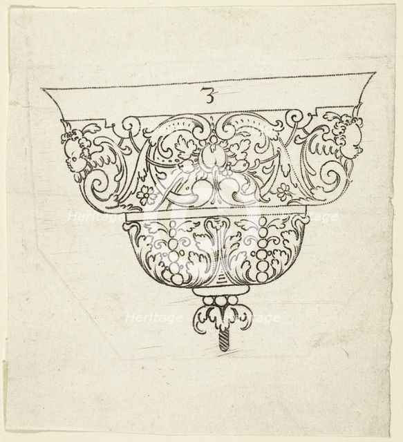 Plate 3, from XX Stuck zum (ornamental designs for goblets and beakers), 1601. Creator: Master AP.