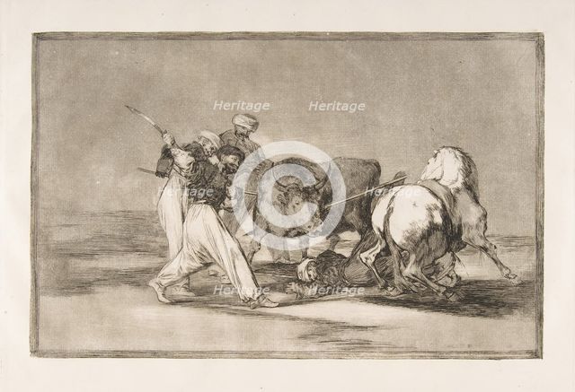 Plate 3 of the 'Tauromaquia':The Moors settled in Spain, giving up the superstitions of th..., 1816. Creator: Francisco Goya.