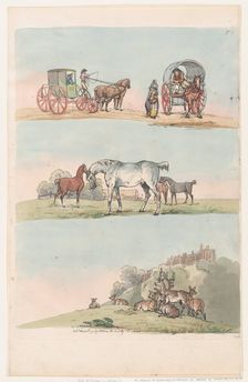 Plate 3, Outlines of Figures, Landscapes and Cattle...for the Use of Learners, Ma..., March 8, 1790. Creator: Thomas Rowlandson