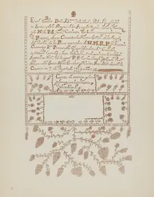 Plate 3: Pecos Book of Visitations: From Portfolio "Spanish Colonial Designs of New Mexico", 1935/19 Creator: Unknown