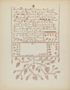 Plate 3: Pecos Book of Visitations: From Portfolio "Spanish Colonial Designs of New Mexico", 1935/19 Creator: Unknown