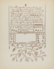 Plate 3: Pecos Book of Visitations: From Portfolio "Spanish Colonial Designs of New Mexico", 1935/19 Creator: Unknown