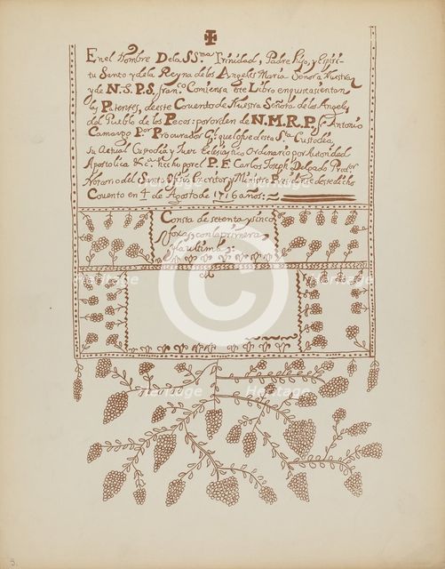 Plate 3: Pecos Book of Visitations: From Portfolio "Spanish Colonial Designs of New Mexico", 1935/19 Creator: Unknown.
