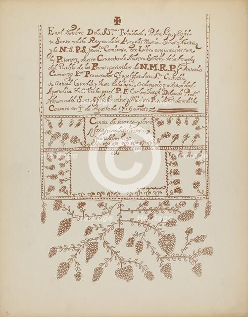 Plate 3: Pecos Book of Visitations: From Portfolio "Spanish Colonial Designs of New Mexico", 1935/19 Creator: Unknown.