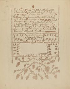 Plate 3: Pecos Book of Visitations: From Portfolio "Spanish Colonial Designs of New Mexico", 1935/19 Creator: Unknown