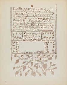 Plate 3: Pecos Book of Visitations: From Portfolio "Spanish Colonial Designs of New Mexico", 1935/19 Creator: Unknown