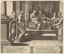 Plate 3: Psyche's two sisters are married to kings, from The Fable of Psyche 1530-60. Creator: Master of the Die