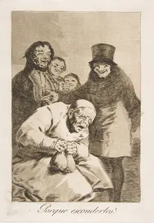 Plate 30 from Los Caprichos': Why hide them? (Porque esconderlos?), 1799. Creator: Francisco Goya