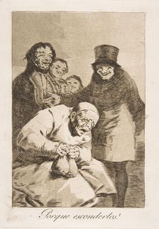 Plate 30 from Los Caprichos': Why hide them? (Porque esconderlos?), 1799. Creator: Francisco Goya