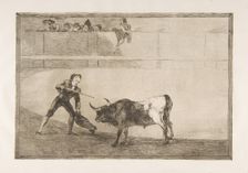 Plate 30 of the Tauromaquia': Pedro Romero killing the halted bull., 1816. Creator: Francisco Goya