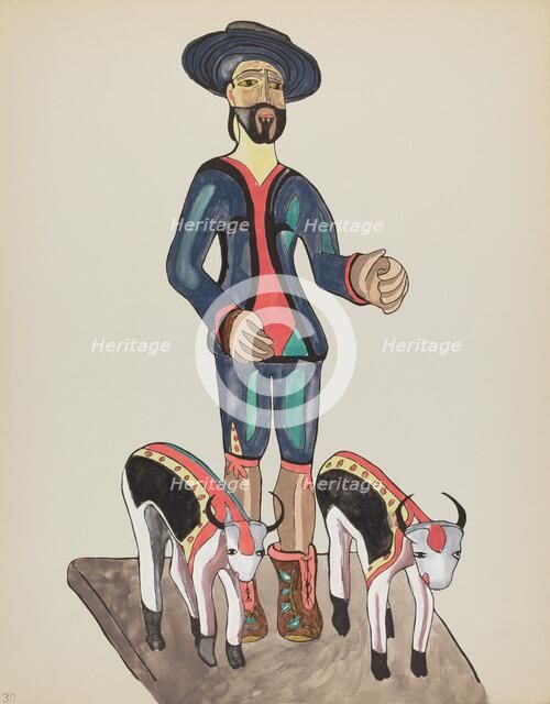 Plate 30: Saint Isidore: From Portfolio "Spanish Colonial Designs of New Mexico", 1935/1942. Creator: Unknown.