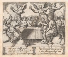 Plate 31: Gods celebrating the wedding of Cupid and Psyche, from the Story of Cupid and..., 1530-60. Creator: Master of the Die