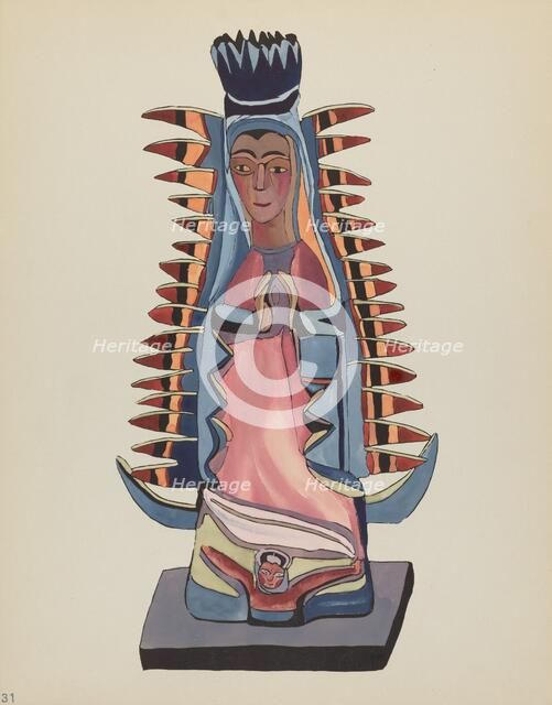 Plate 31: Our Lady of Guadalupe": From Portfolio "Spanish Colonial Designs of New Mexico", 1935/1942 Creator: Unknown.