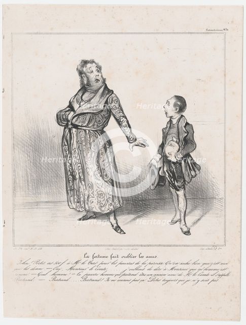Plate 31: La fortune fait oublier les amis, 1838.  Creator: Honore Daumier.