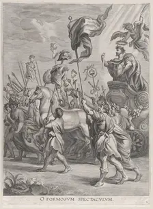 Plate 31: The triumph of Scipio Africanus; from Guillielmus Becanus's Serenissimi Princip..., 1636. Creators: Jacob Neeffs, Johannes Meursius, Willem van der Beke