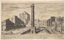 Plate 31: view of the column of Trajan, shown with its pedestal dug out from the earth, su..., 1606. Creator: Aegidius Sadeler II