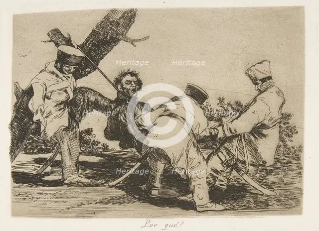 Plate 32 from 'The Disasters of War' (Los Desastres de la Guerra): 'Why?..., 1810 ( published 1863). Creator: Francisco Goya.