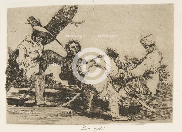 Plate 32 from 'The Disasters of War' (Los Desastres de la Guerra): 'Why?..., 1810 ( published 1863). Creator: Francisco Goya.