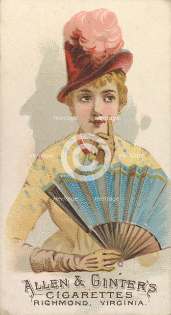 Plate 32, from the Fans of the Period series (N7) for Allen & Ginter Cigarettes Brands, 1889. Creator: Allen & Ginter.