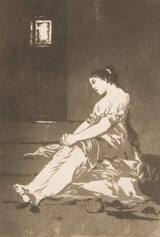 Plate 32 from Los Caprichos':Because she was susceptible (Por que fue sensible.), 1799. Creator: Francisco Goya