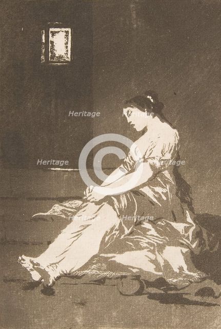Plate 32 from 'Los Caprichos':Because she was susceptible (Por que fue sensible.), 1799. Creator: Francisco Goya.