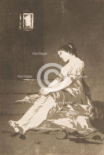 Plate 32 from 'Los Caprichos':Because she was susceptible (Por que fue sensible.), 1799. Creator: Francisco Goya.