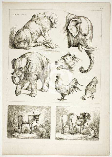 Plate 32 of 38 from Oeuvres de J. B. Huet, 1796–99. Creator: Jean Baptiste Marie Huet.
