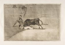 Plate 33 from the Tauromaquia': The unlucky death of Pepe Illo in the ring at Madrid., 1816. Creator: Francisco Goya