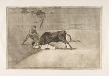 Plate 33 from the Tauromaquia': The unlucky death of Pepe Illo in the ring at Madrid., 1816. Creator: Francisco Goya