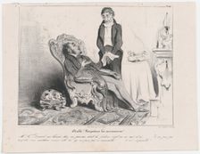 Plate 34: Diable! Respectons les convenances!, 1838. Creator: Honore Daumier