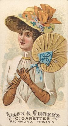 Plate 34, from the Fans of the Period series (N7) for Allen & Ginter Cigarettes Brands, 1889. Creator: Allen & Ginter
