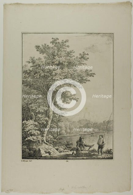 Plate 34 from Blatt Baum und Landschafts Studien, c.1810. Creator: Lorenz Ekemann Alesson.