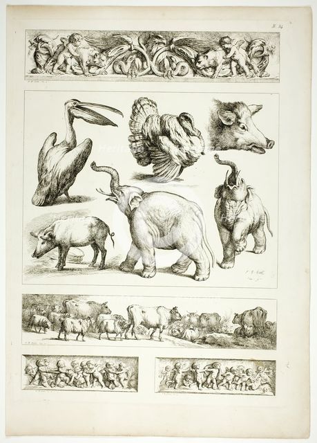 Plate 34 of 38 from Oeuvres de J. B. Huet, 1796–99. Creator: Jean Baptiste Marie Huet.